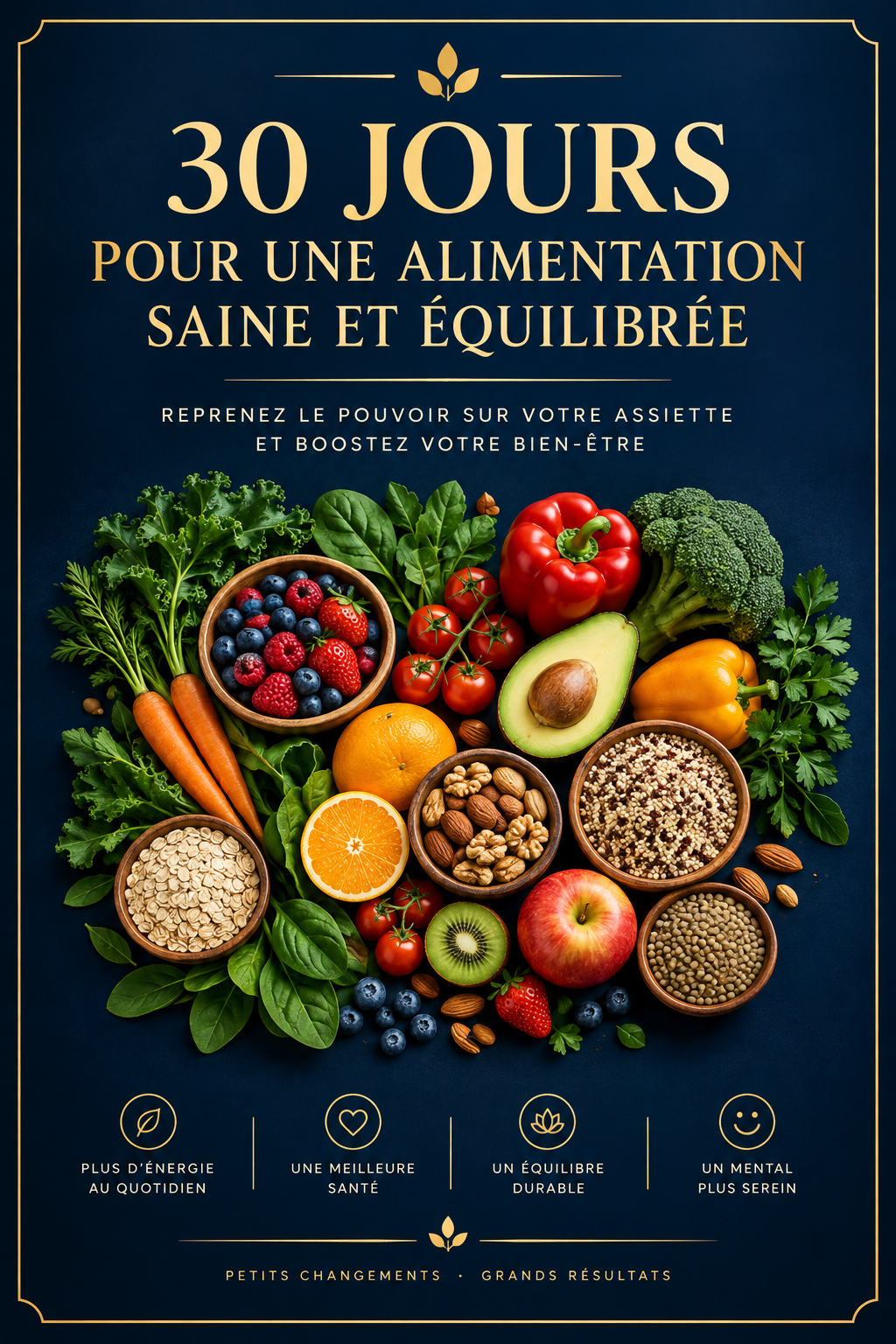 Couverture du guide 30 jours pour une alimentation saine et équilibrée